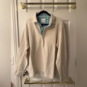 Tommy Bahama Cream Long Sleeve Shirt with Blue Accents